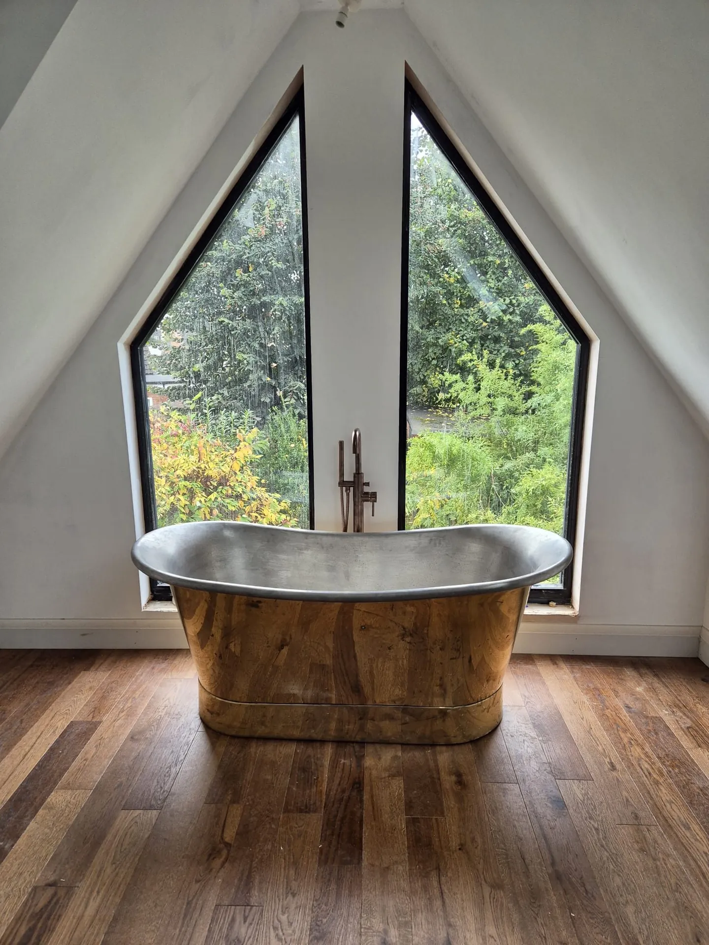 Freestanding bath plumbed in during a Romford bathroom installation